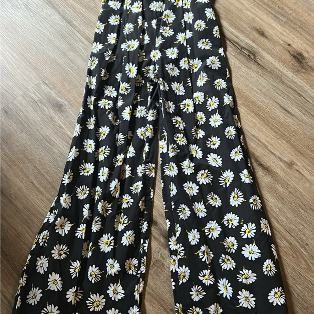 MSGM Black and Yellow Floral Jumpsuit